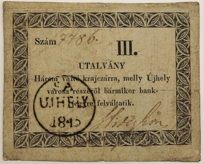 Hegyaljai szükségpénzek és forgalmuk 1849-ben