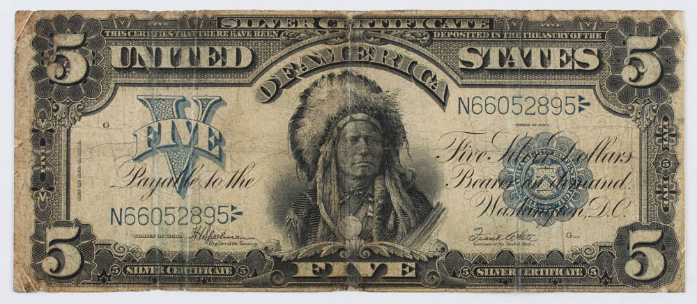 Az egyetlen indián vezető, aki rákerült egy amerikai bankjegyre! ( Futó Antilop, és az 1899-es 5 dolláros bankjegy )