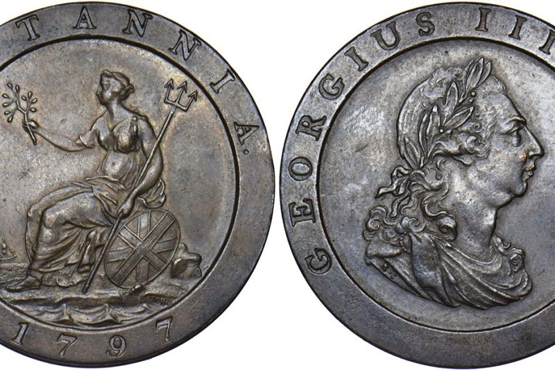 A világ első forgalmi érméi, amiket “modern” technológiával vertek! ( 1 penny, és 2  pence 1797 )