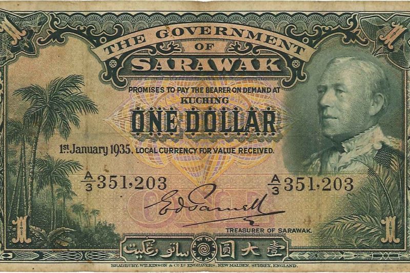 Bankjegy ritkaság egy brit gyarmatról, ami majdnem nem is volt gyarmat ( Sarawak, 1 dollár, 1935 )