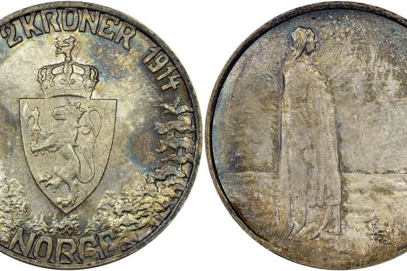 Minden idők egyik legszebb norvég érméje ( 2 kroner 1914, a “Mor Norge” | “Norvégia Anyja” )
