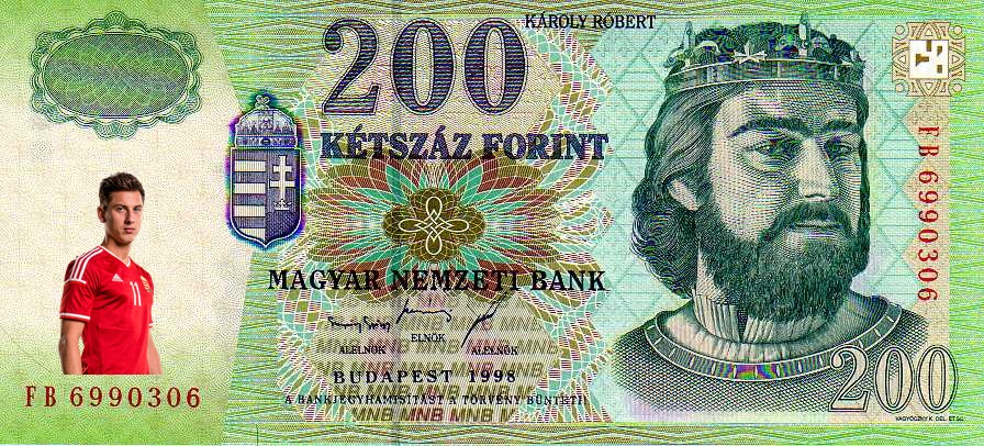 Emlék 200 Ft-os bankjegyet bocsát ki az MNB, volt és jelenlegi magyar labdarúgó-válogatott játékosok portréjával!