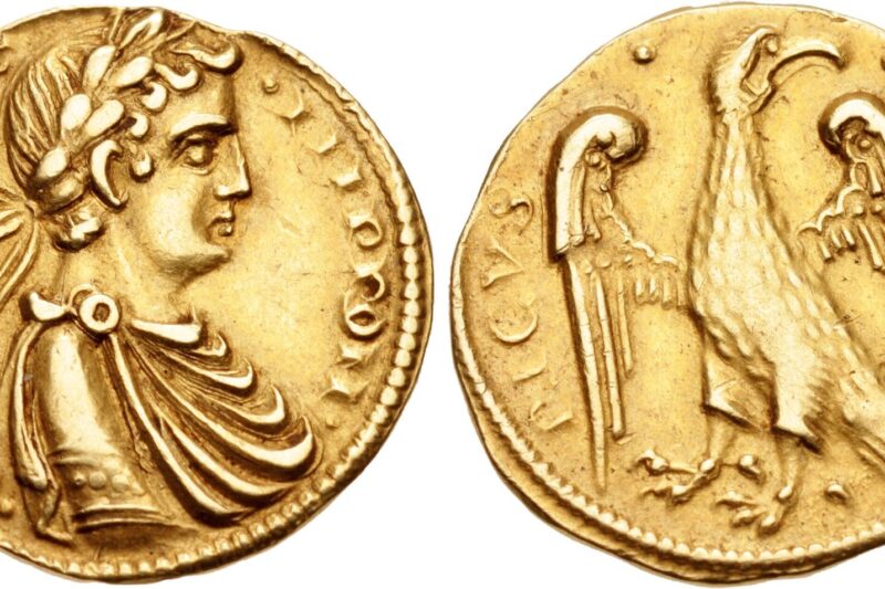 Az augustalis ( II. Frigyes, német-római császár, középkori aranyérméje római stílusban. )
